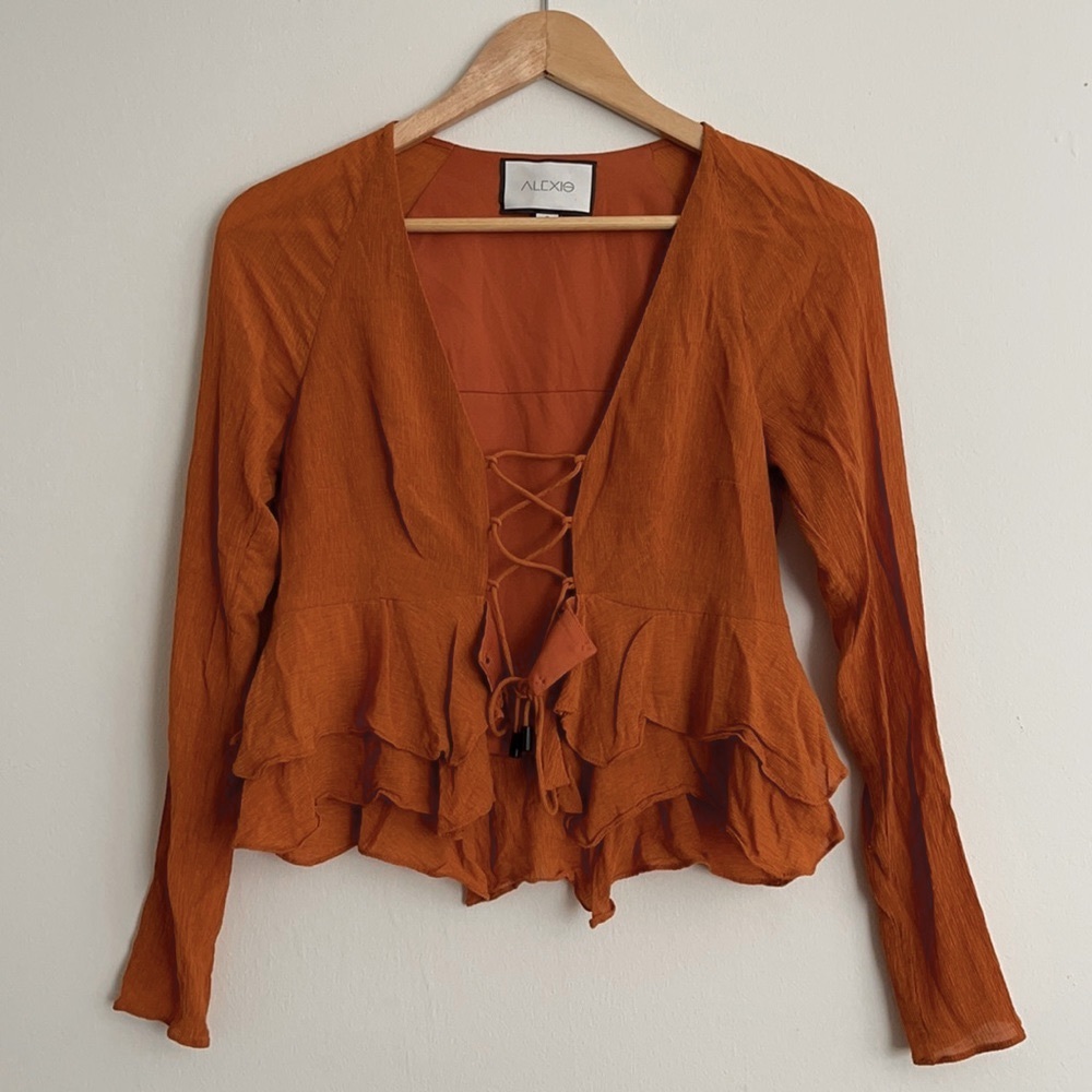 🌟Host Pick🌟 Alexis Tie-Front Crop Top in Orange